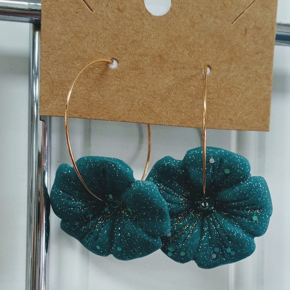 Handmade Hoop Clay Earrings
